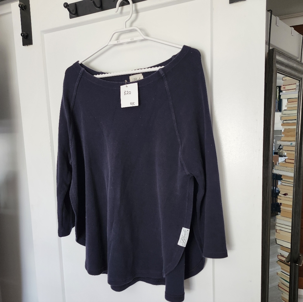 Cool Navy Side-Slit Jumper